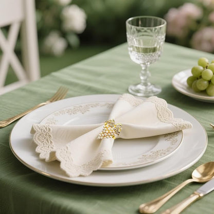 Grape Napkin Rings Set of 12 Pearl & Sparkly Rhinestone Fruit Napkin Holders - Image 6