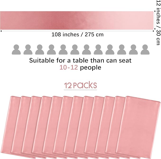 Aneco 4 Pack Satin Table Runner 12 x 108 Inch Long Bright Silk and Smooth - Image 2
