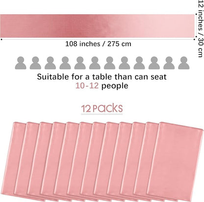 Aneco 4 Pack Satin Table Runner 12 x 108 Inch Long Bright Silk and Smooth - Image 2