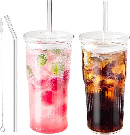JunVpic Glass Coffee Tumbler, 20 oz Glass Cup by Junvpic