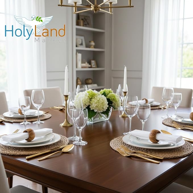Holy Land Market Olive Wood Napkin Rings, Hand Carved Bethlehem | Certificate - Image 4