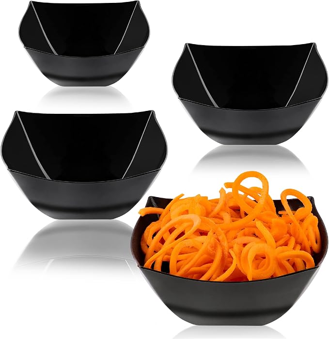 PLASTICPRO Disposable Square Serving Bowls, Party Snack or Salad Bowl, Plastic by PLASTICPRO