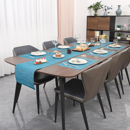 Myir JUN Blue Table Runner Home Decor Dining Table Runners | Vinyl Table Runner - Image 4