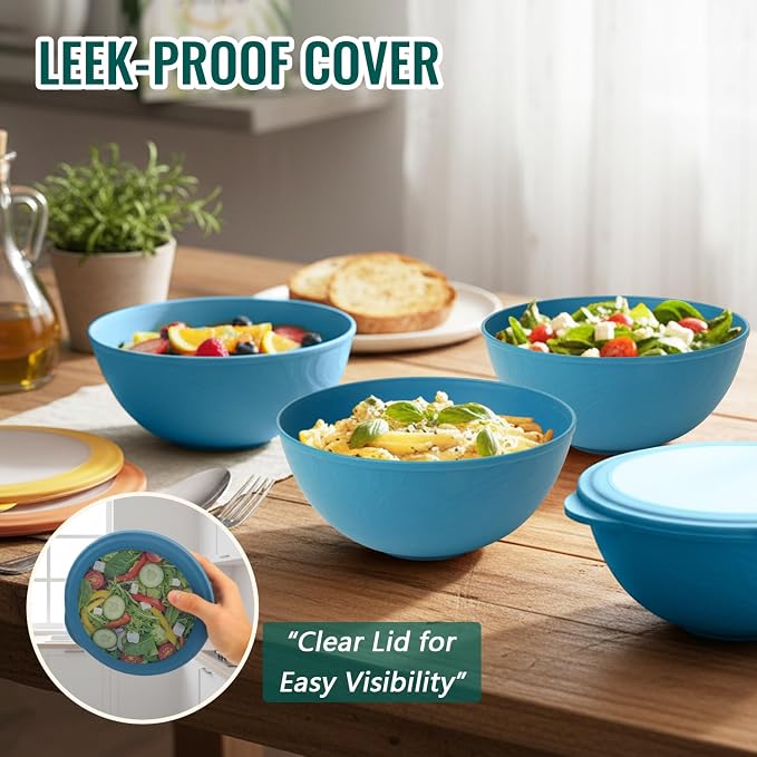 Soup Bowls with Lids, 40 OZ Wheat Straw Bowls Sets of 8, Unbreakable and - Image 5