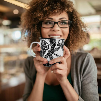 Karma Gifts 14 oz Black and White Boho Mug Dragonfly - Image 6