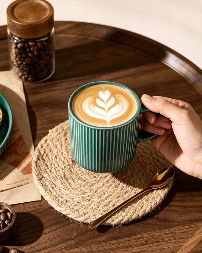 famiware Coffee Mug Set for 6, Star 12 oz Catering Mugs Cup Set - Image 2