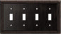 Henne Bery Sunken Pearls Heavy Duty Decorative Wall Plate Switch Plate Outlet Cover (Quad Toggle, Aged Bronze)