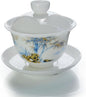 Liang baobao Ice Jade White Porcelain Gaiwan, 5oz Teacup Suet-fat Jade by Liangbaobao