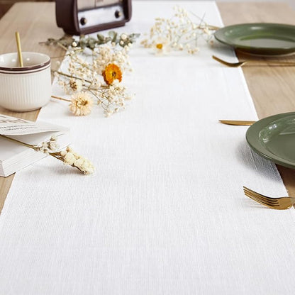 Cotton Linen Table Runner, 13x36 Inch, Machine Wash - Image 2