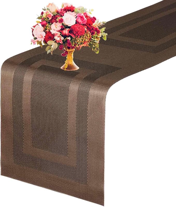 GIVERARE Table Runner, 12x107in Heat-Resistant Woven Vinyl Long Tabletop by GIVERARE