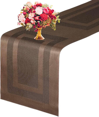 GIVERARE Table Runner, 12x107in Heat-Resistant Woven Vinyl Long Tabletop by GIVERARE