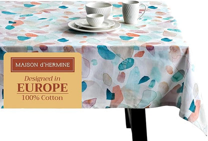 Maison d' Hermine Table Cloth Square Table 100% Cotton 60 x 60 Inches Tablecloth Reusable Decorative for Dining Room Farmhouse Home Valentines Day Decorations Spring Summer - Summer Picnic