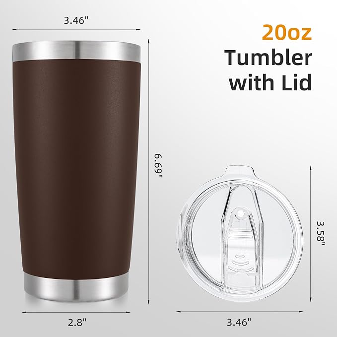 20oz Tumbler Bulk with Lid Stainless Steel Tumblers, 12 Pack | Leak Proof Lid - Image 5