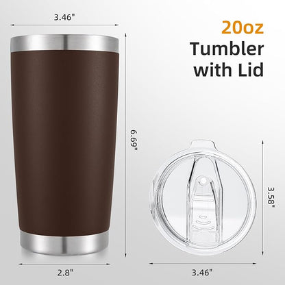 20oz Tumbler Bulk with Lid Stainless Steel Tumblers, 6 Pack | Leak Proof Lid - Image 5