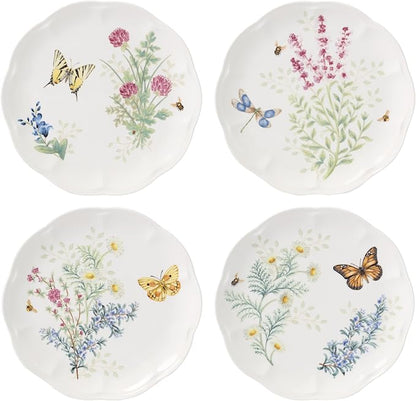 Lenox Butterfly Meadow Herbs Accent Plates, Appetizer Plate Set by Lenox
