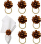 Christmas Napkin Rings Set of 8, Pinecone Napkin Rings, Handmade Cloth Napkin by Getfitsoo