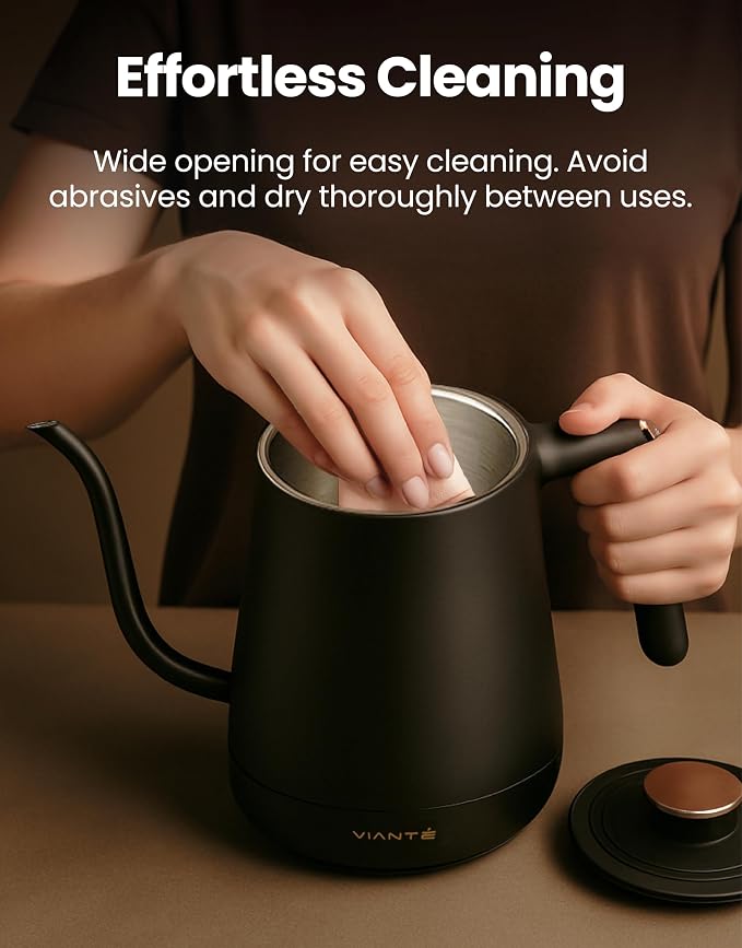 Viante Electric Gooseneck Kettle 0.8L, Pour Over Coffee & Tea, Temp Control | - Image 8