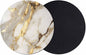 Minimalism Coasters Set of 2, Marble Texture Gold White Crack Stone Abstract by Unknown