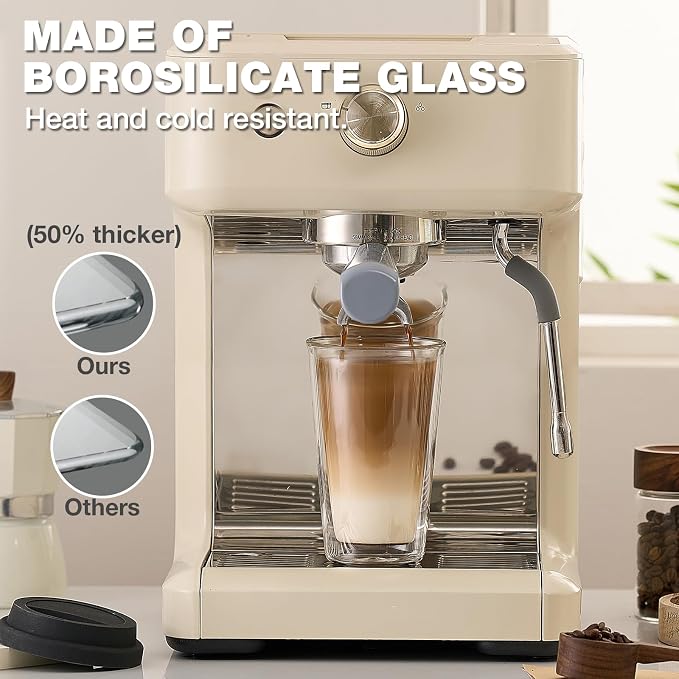 Qipecedm® 2 Packs Double Walled Glass Coffee Mugs - Image 4