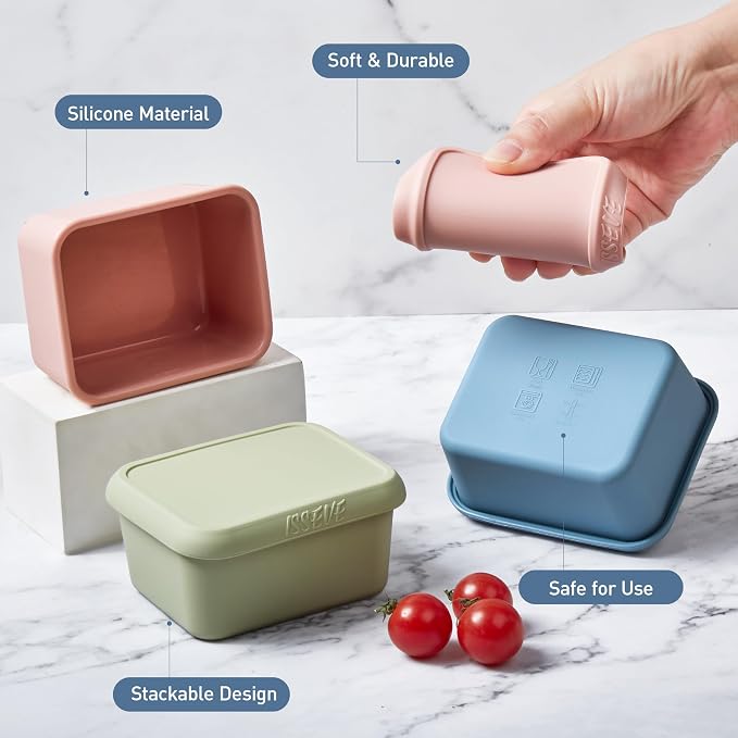 ISSEVE 8Pack 8oz Silicone Snack Containers - Image 7