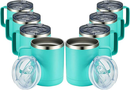 MEWAY 12oz Coffee Mug With Handle 8 Pack Bulk, Stainless Steel Insulated Travel by MEWAY