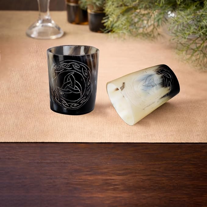 Handicrafts Home Viking Horn Shot Glasses Set of 4, Handmade Natural Ox Horn - Image 8