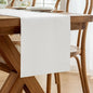 Laolitou White Table Runners 90 Inches Long, Burlap Linen Texture Farmhouse by Laolitou