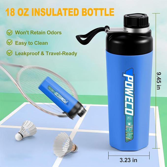Ceramic Lined Water Bottle, 18 oz Insulated Travel Mug - Image 5