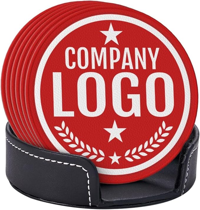 Custom Leather Coasters with Logo - Image 6