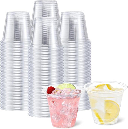 BYSNOW 250 Pack 9 oz Clear Plastic Cups Disposable Plastic Wine Cups | by BYSNOW
