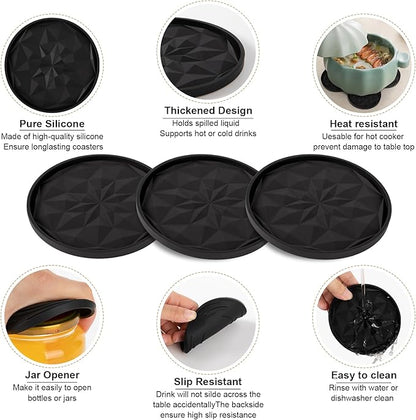 OIAHOMY 8 Pcs Coasters with Holder - Image 3
