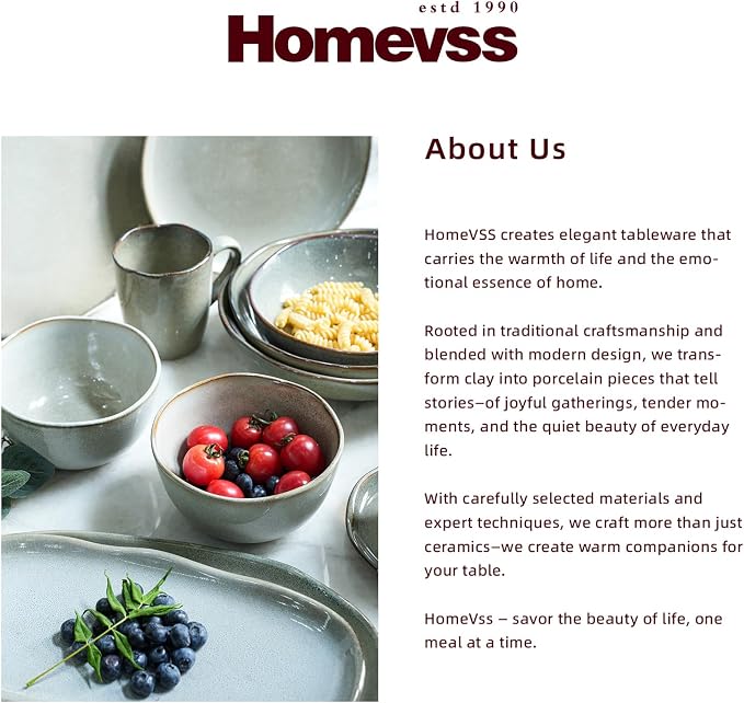 Highland 16pc Dinnerware Set, Unique Organic Shape Double Bowl, Stoneware Plate - Image 7