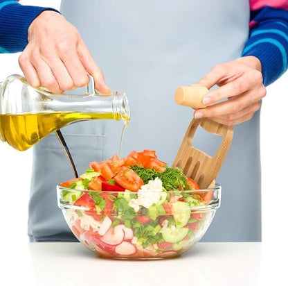 2 Pieces Bamboo Salad Hands, Salad Servers Bamboo Serving Hands Latest Gripper - Image 6