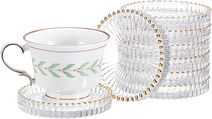 Modern Clear Coaster Set of 8 Glass Coasters by Unknown