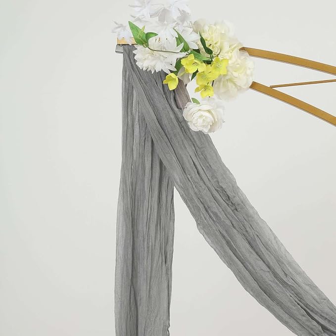 Efavormart 20ft Gray Gauze Cheesecloth Wedding Arch Drapery Fabric, Extra Long - Image 9
