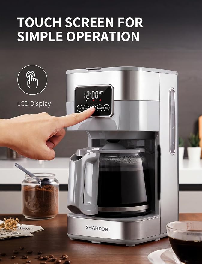 SHARDOR 10-Cup Programmable Coffee Maker, Regular & Strong Brew Drip Coffee - Image 2