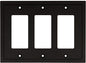 Henne Bery Modern Edge Decorative Wall Plate Switch Plate Outlet Cover, Durable Solid Zinc Alloy (Triple Decorator, Matte Black)