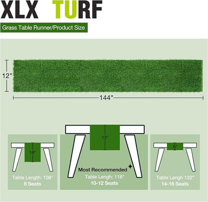 XLX TURF Green Artificial Grass Table Runner 12x144 Golf Party Decorations | - Image 2