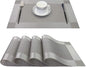 PIGCHCY Placemats Heat-Resistant Non-Slip Table Mats Washable Easy to Clean Woven Vinyl Placemats for Dining Table(Set of 4, Grey)