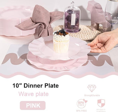 72 Pack Pink Plastic Plates, Thanksgiving - Image 2