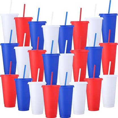 Honeydak 30 Pack Tumbler with Straw and Lid Bulk Cups by Honeydak
