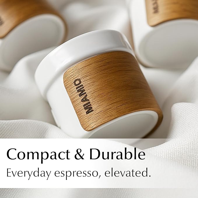 MIAMIO – Espresso Cups Set of 4 Japanese Tea Cups Ceramic/Handleless Mug - Image 3
