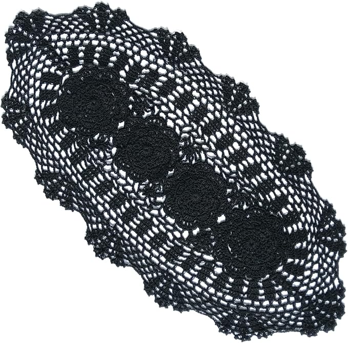 Phantomon Oval Lace Table Runner Doilies Floral Table Scarf Furniture Cloth by Phantomon