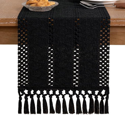 Boho Table Runner Summer Farmhouse Rustic Dining Dresser Scarf Home Decor | - Image 3