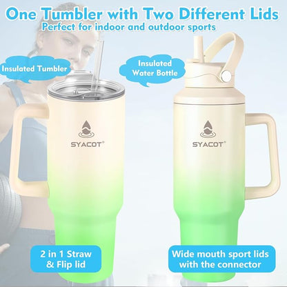 40 oz Tumbler with Handle and Straw or Convert to 40 oz Insulated Water Bottle - Image 2