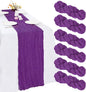 6 Pack Purple Cheesecloth Table Runner 35 x 120 Inch | Boho Gauze Fabric by RestfulGlow