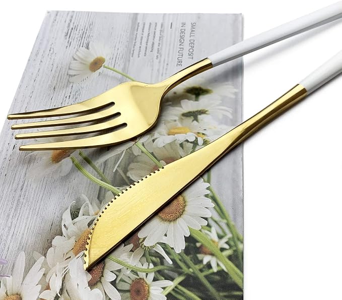 JASHII 30-Piece Stainless Steel Satin Finish Flatware Set, Mirror Polished - Image 6