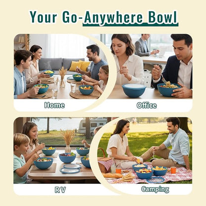 Soup Bowls with Lids, 40 OZ Wheat Straw Bowls Sets of 8, Unbreakable and - Image 7