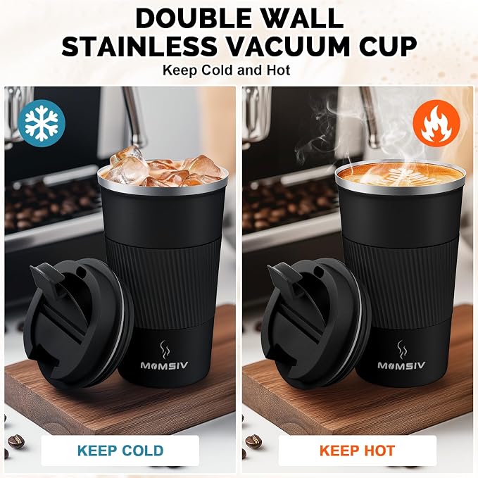 MOMSIV 17oz Travel Coffee Mug, Insulated Coffee Cup - Image 3