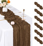 6 Pack Brown Cheesecloth Table Runner, 17 x 108 inch, Semi Sheer Boho Cheese by ACSUIT